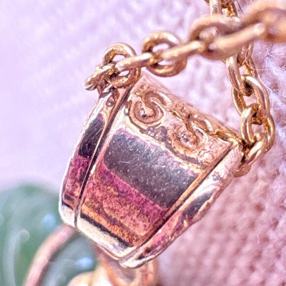 VTG Sterling Silver 925 Jade Circle Pendant Necklace  Cable Chain 18" Adjustable - Picture 7 of 14